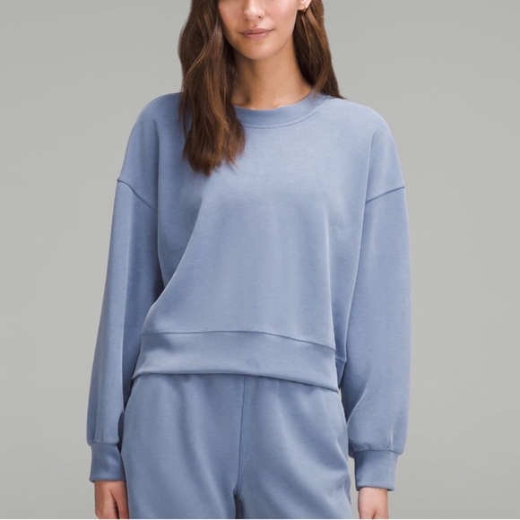 lululemon athletica Softstreme Utility, willow Aero Blue Crewneck Sweatshirt s8 - Picture 7 of 8